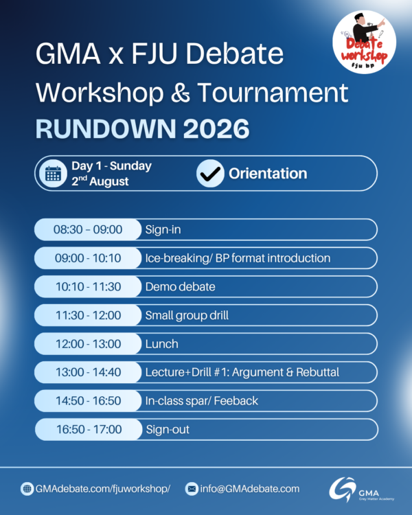 FJU BP Workshop 2026 | Fu Jen University British Parliamentary Workshop 2026